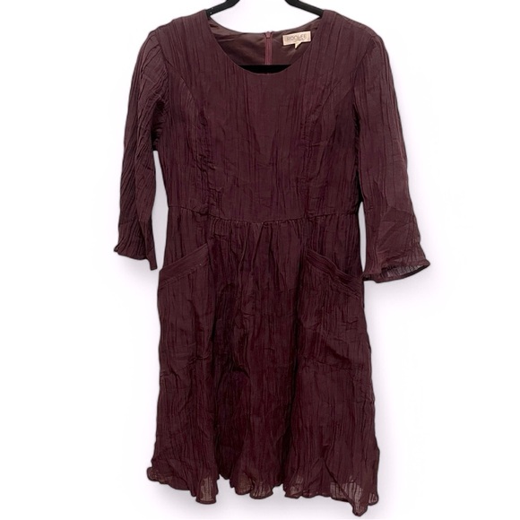 Roolee Mom 100% Linen Crinkle Dress with front pockets size small - Picture 1 of 12